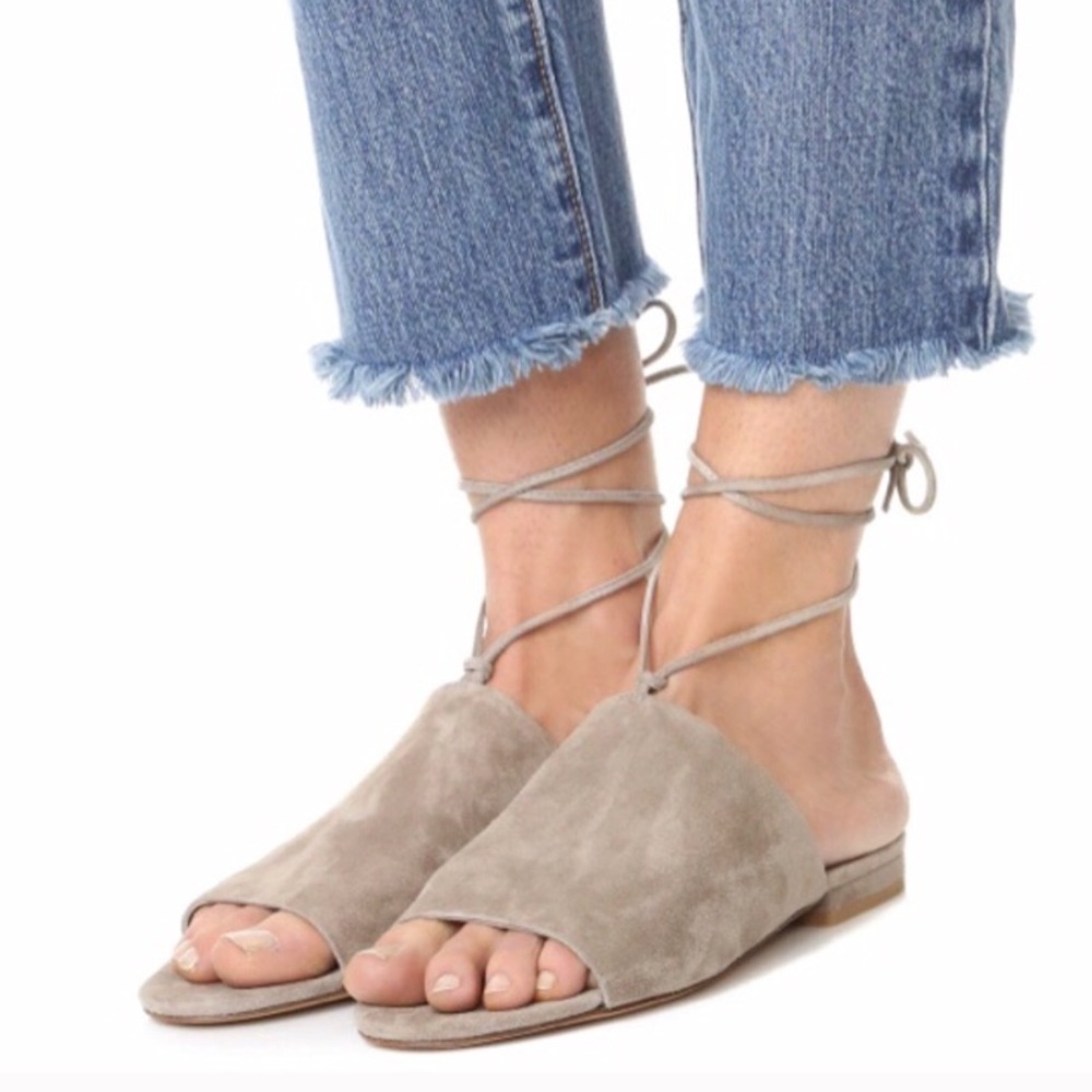 NWT Vince “Damon” lace-up flat slide sandal